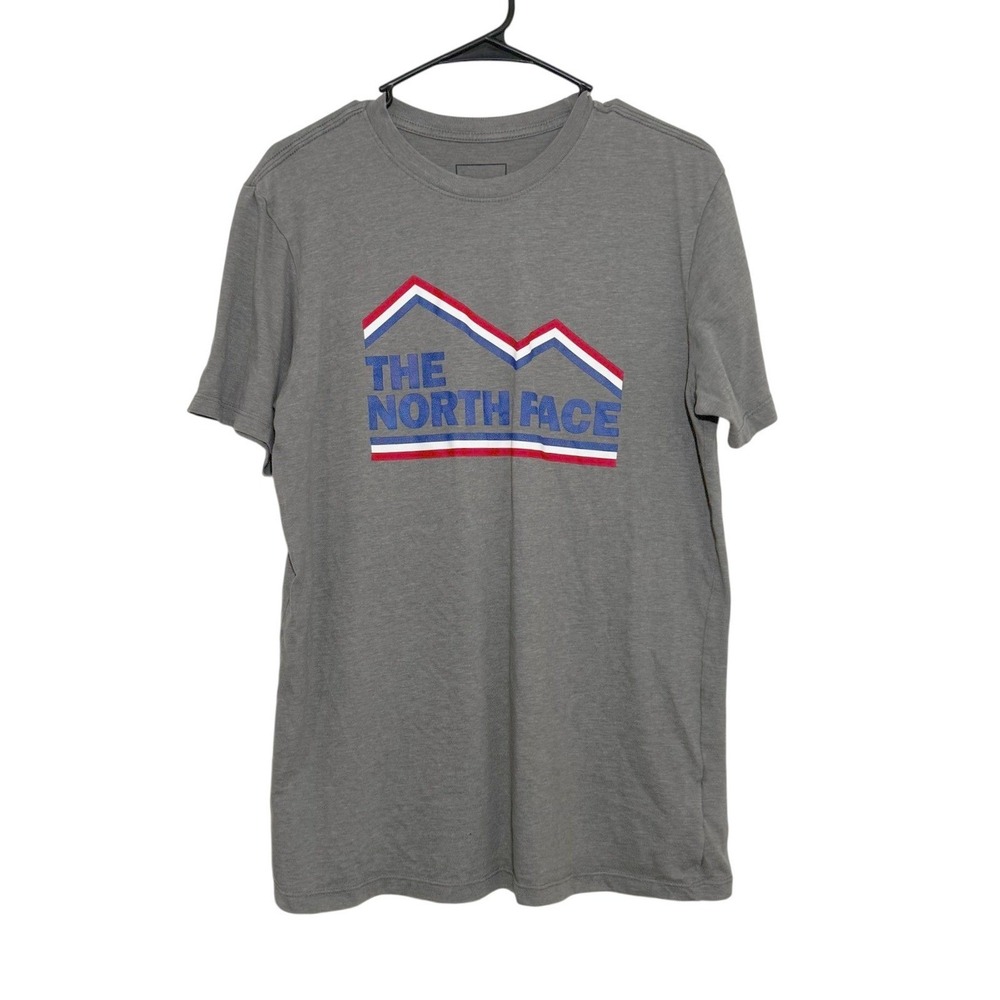 The North Face Mens Graphic Tee Shirt Charcoal Grey Mountain Logo Size M